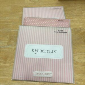 Lot of 3 Close To My Heart My Acrylic Stamp Sets Sentimental Words